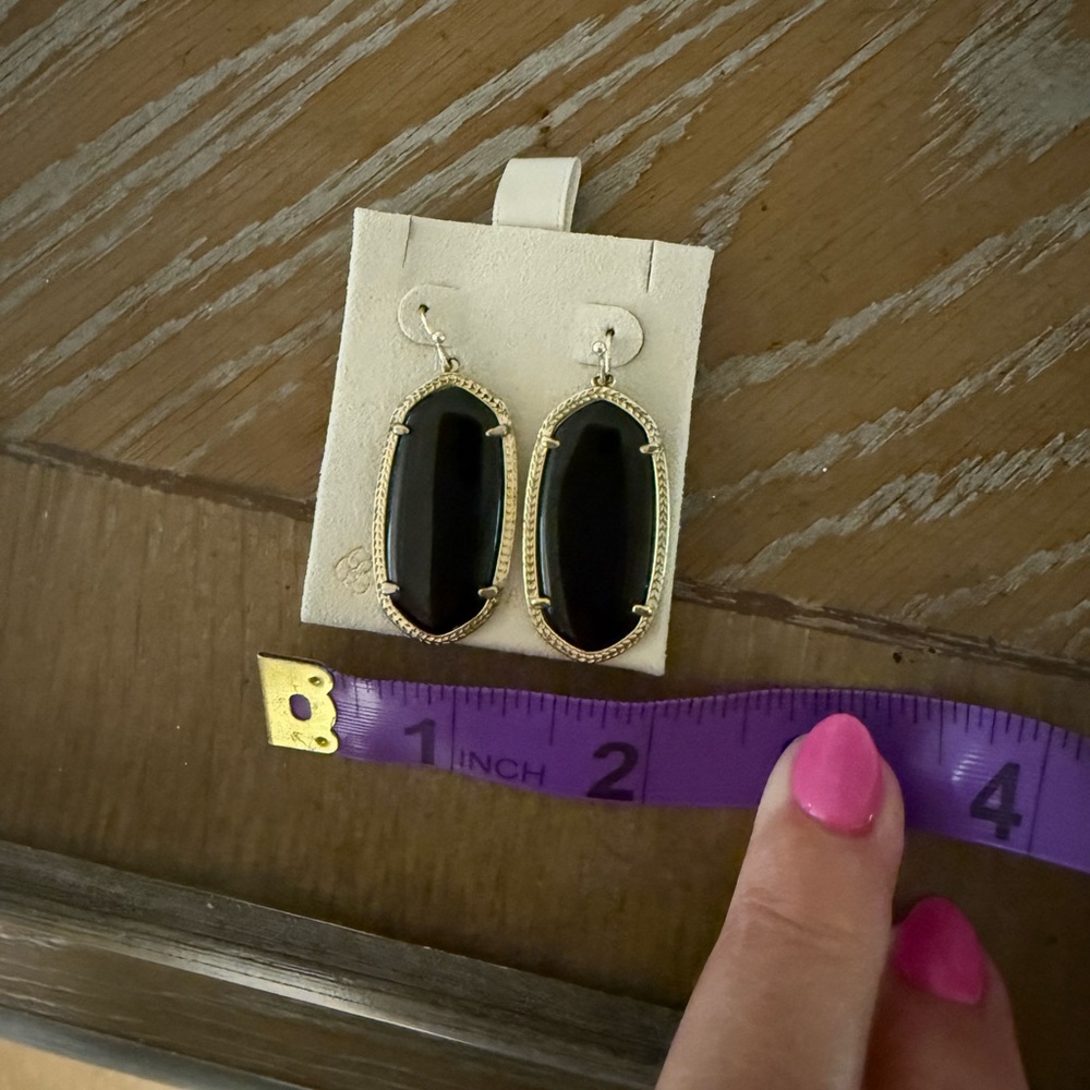 Kendra Scott Black and Gold Statement Earrings - Picture 7 of 8